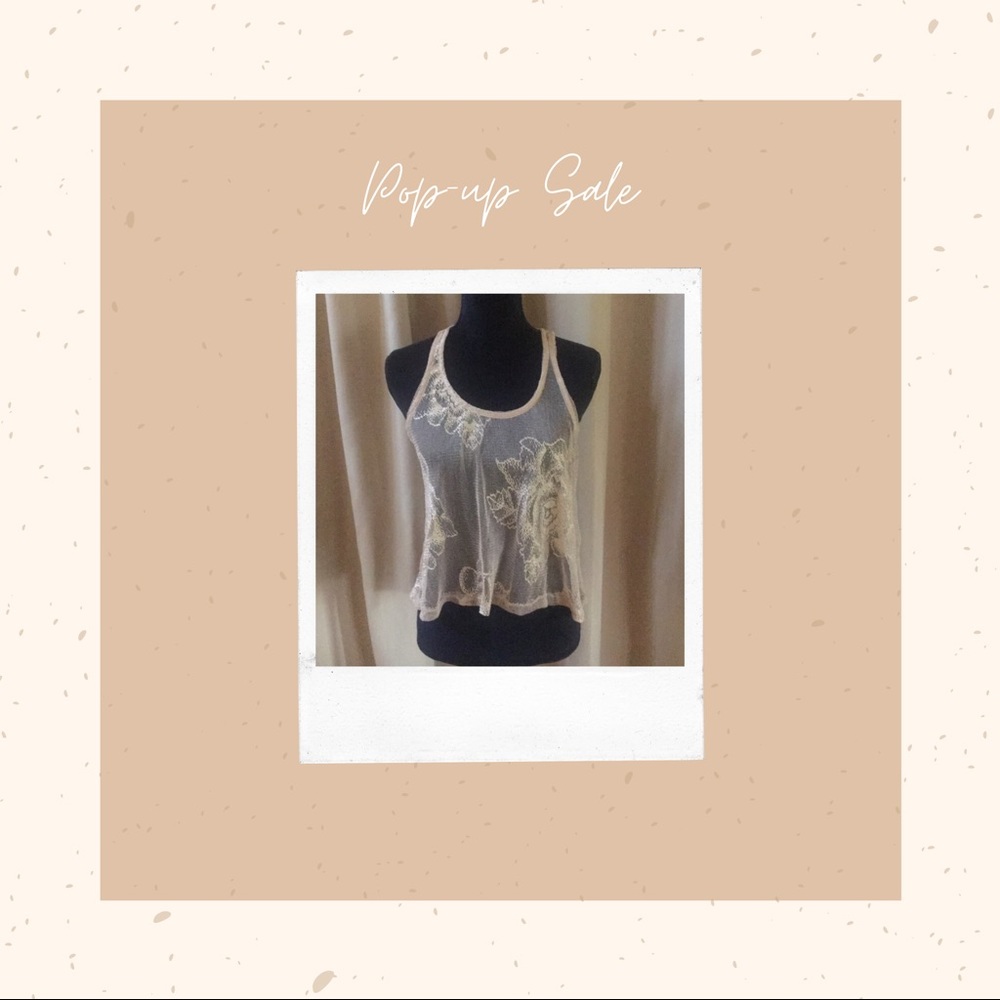 Gold See-Thru Crop-Top Racerback